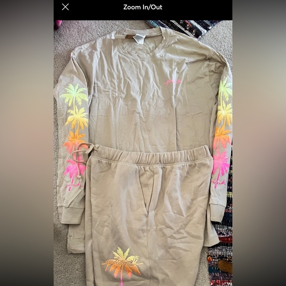 Vs PINK dad shorts long sleeve campus tee hummus floral logo - Picture 3 of 14